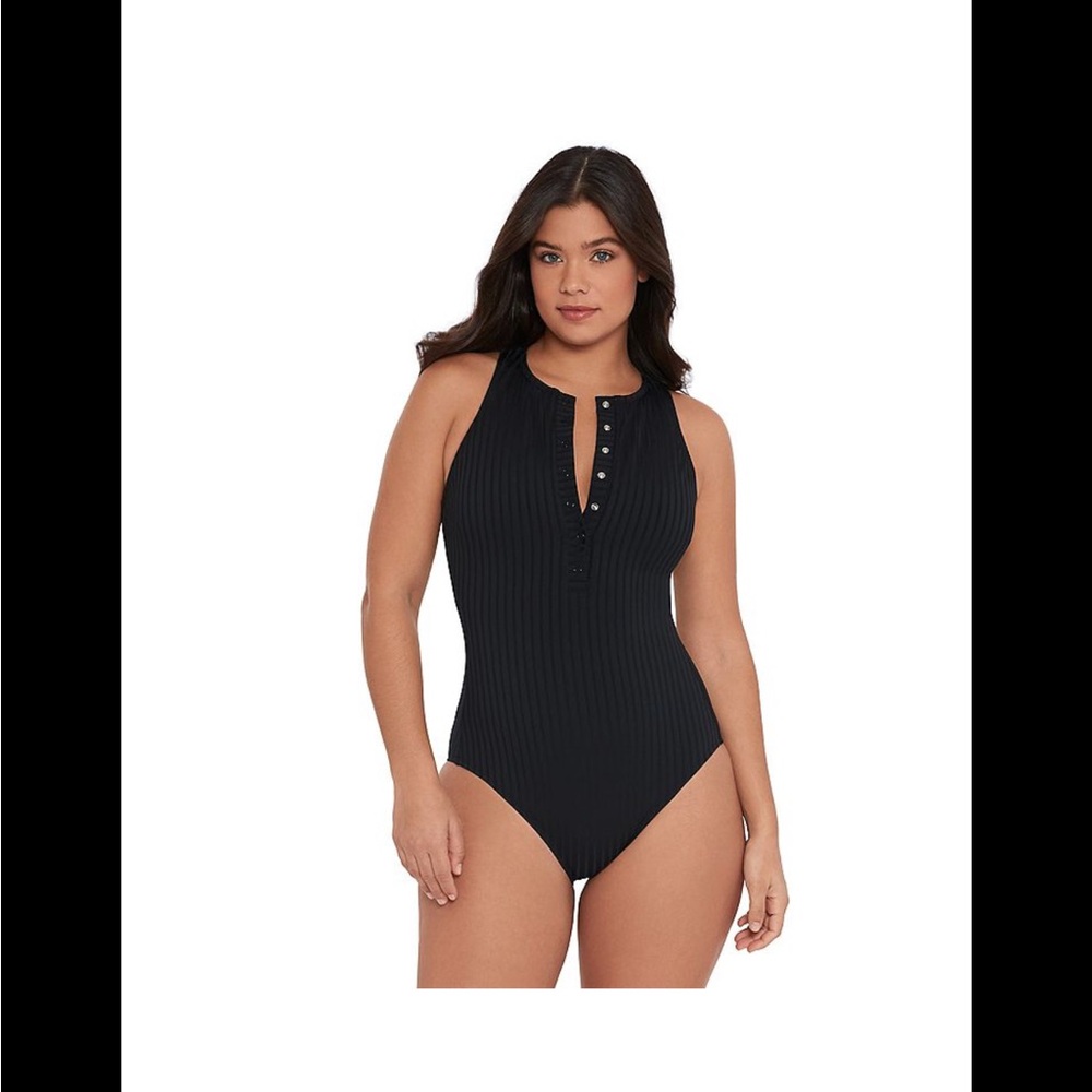 📦 S3 Swim Ribbed High Neck One Piece Swimsuit *NEW WITH TAGS*